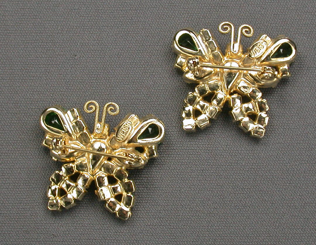 Pair of Weiss Butterfly Pins