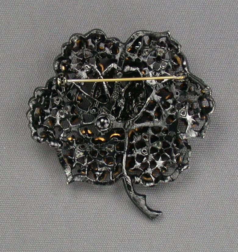 Weiss Japanned Pink Rose Brooch