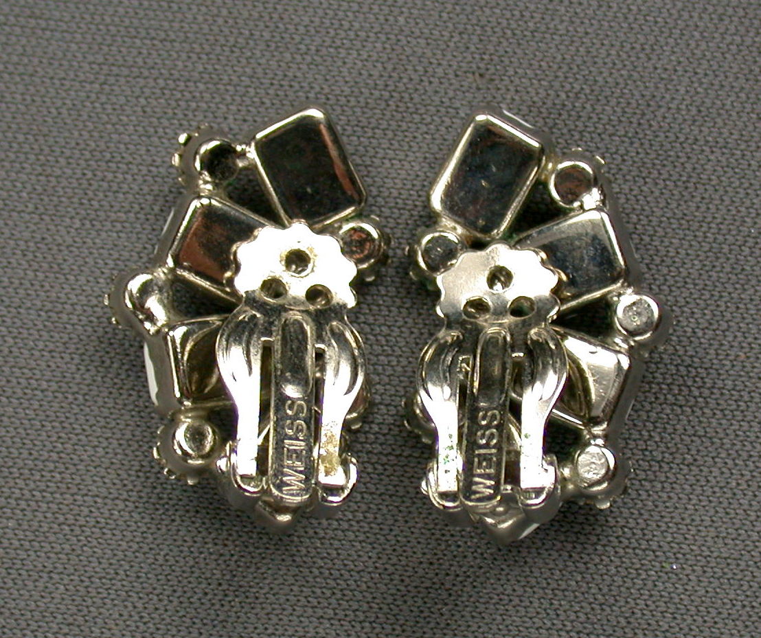 Weiss White & Aurora Earrings - Rectangular