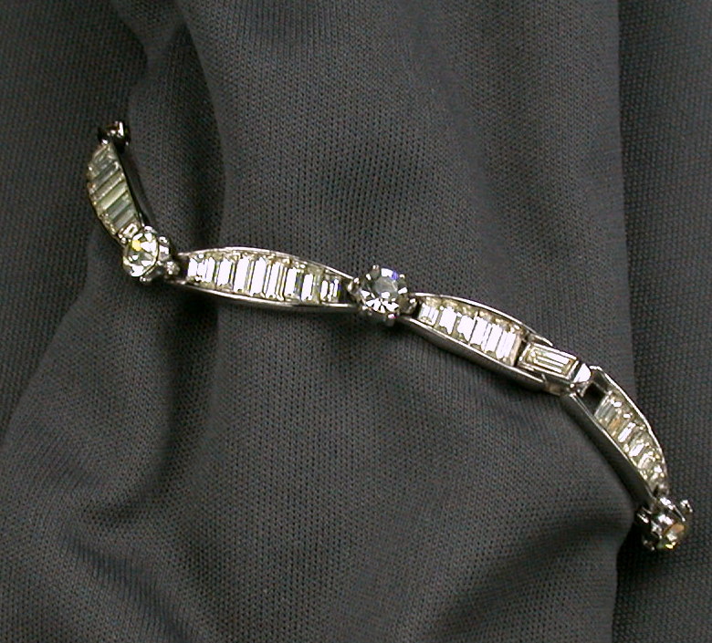 Trifari Clear Rhinestone Bracelet