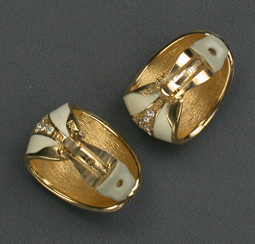 Ciner Enamel & Rhinestone Earrings