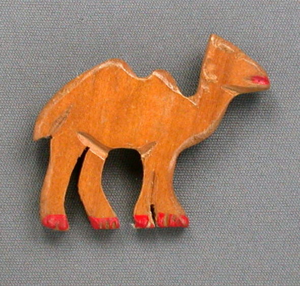 Wood Carved Camel Pin