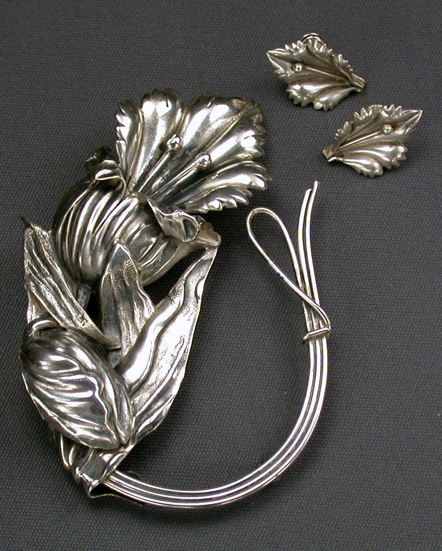 Lily Sterling Pin & Earrings