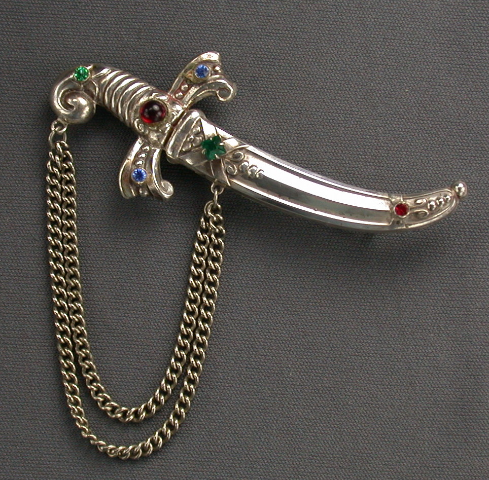 Coro Sword Chatelaine Brooch