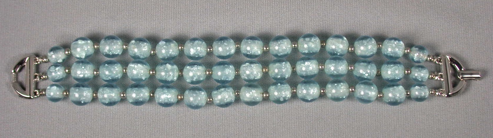 Trifari Blue Iridescent Bead Bracelet