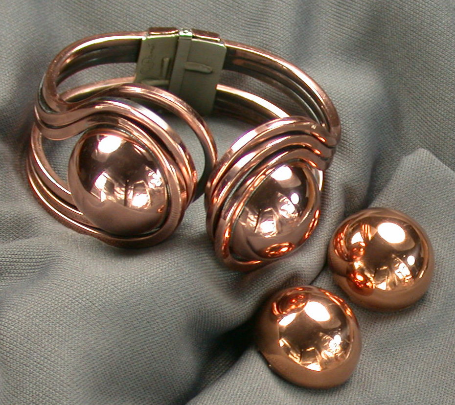 Rame Copper Clamper Bracelet & Earrings Set